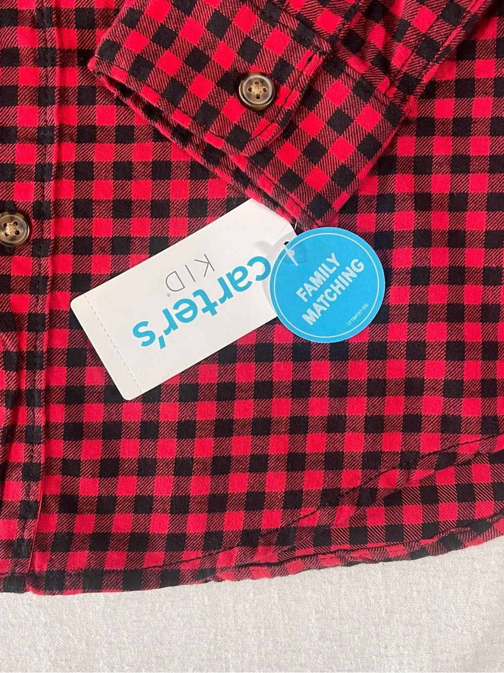 Carter's Red and Black Plaid Button-Down Shirt